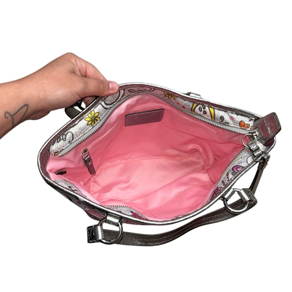 Coach Vintage Poppy Metallic Bandana Graffiti Butterfly Shoulder Bag Tote Purse - Picture 12 of 16